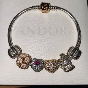 Pandora charm bracelet with charms included